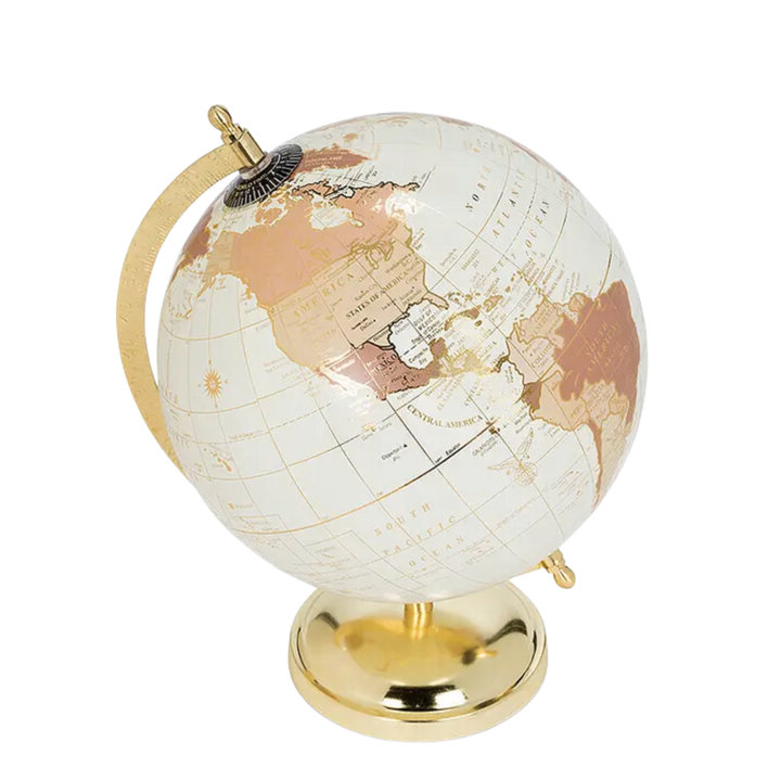 Globe on Stand Ivory/Peach