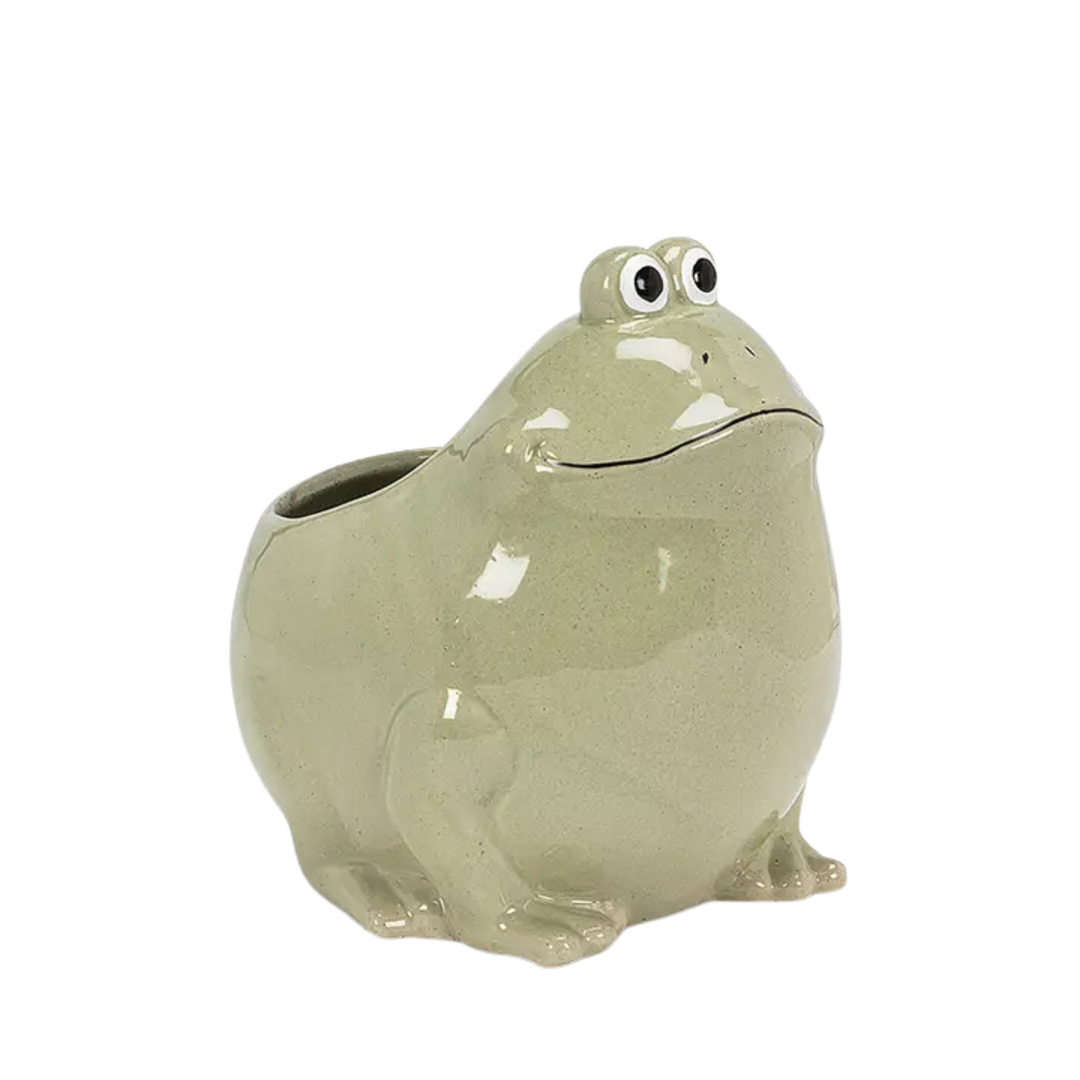 Large Sitting Frog Planter