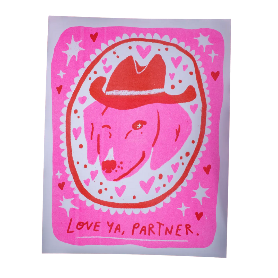 Love Ya, Partner Riso Print