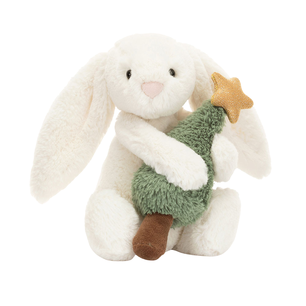 Bashful Bunny with Christmas Tree