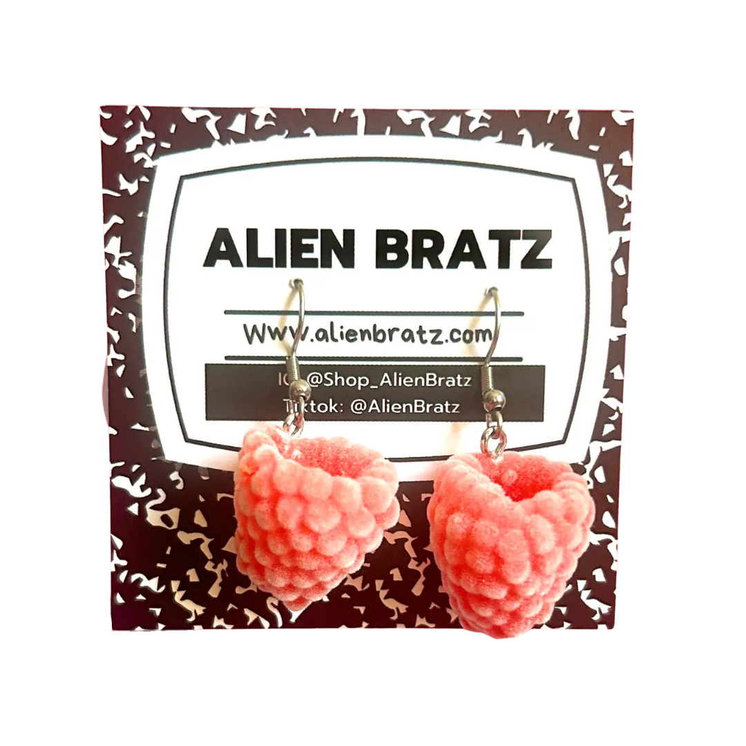 Flocked Raspberry Earrings