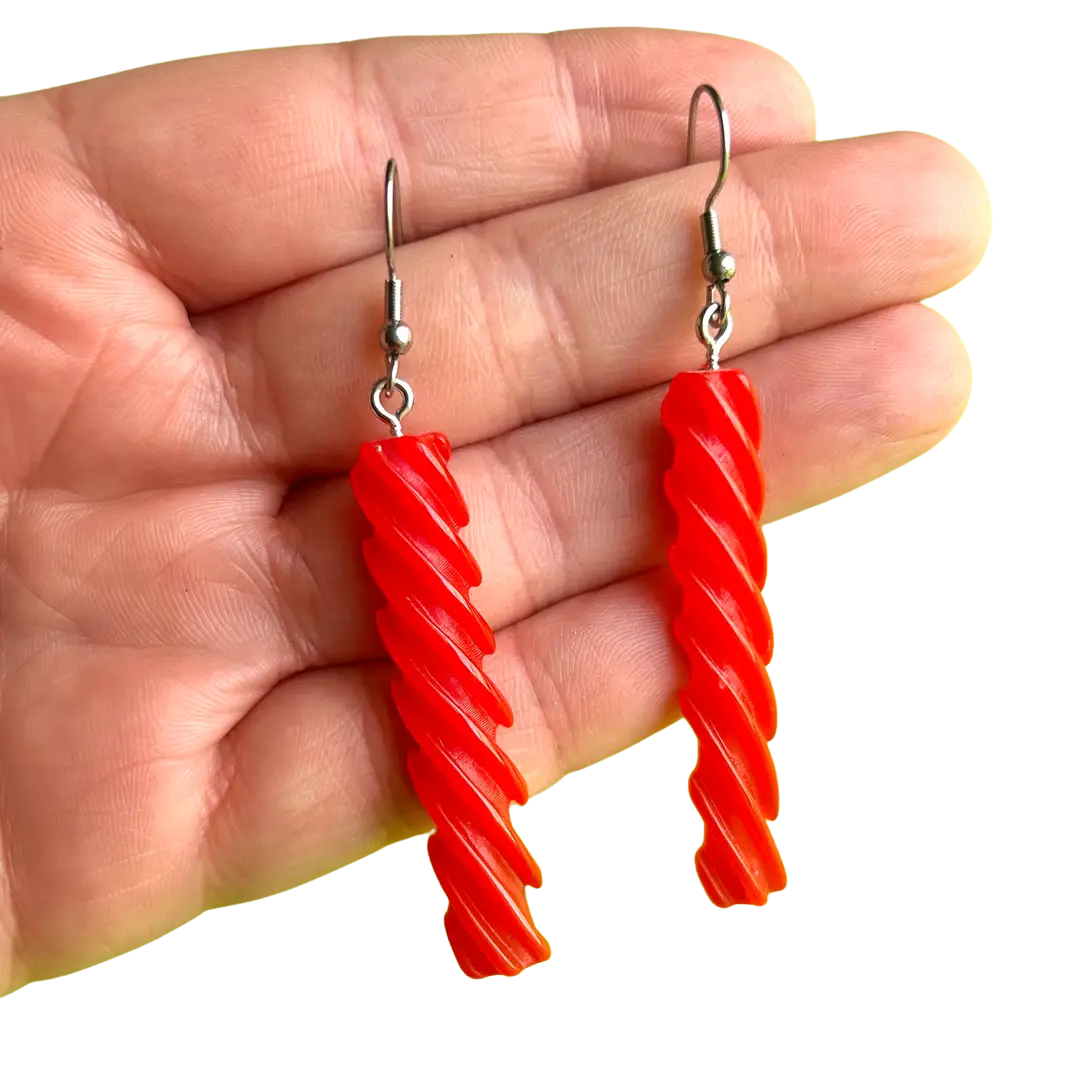 Red Licorice Earrings