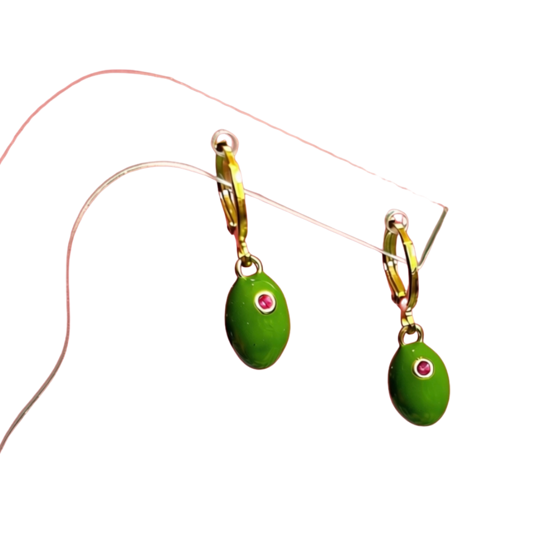 Olive Hoop Earrings