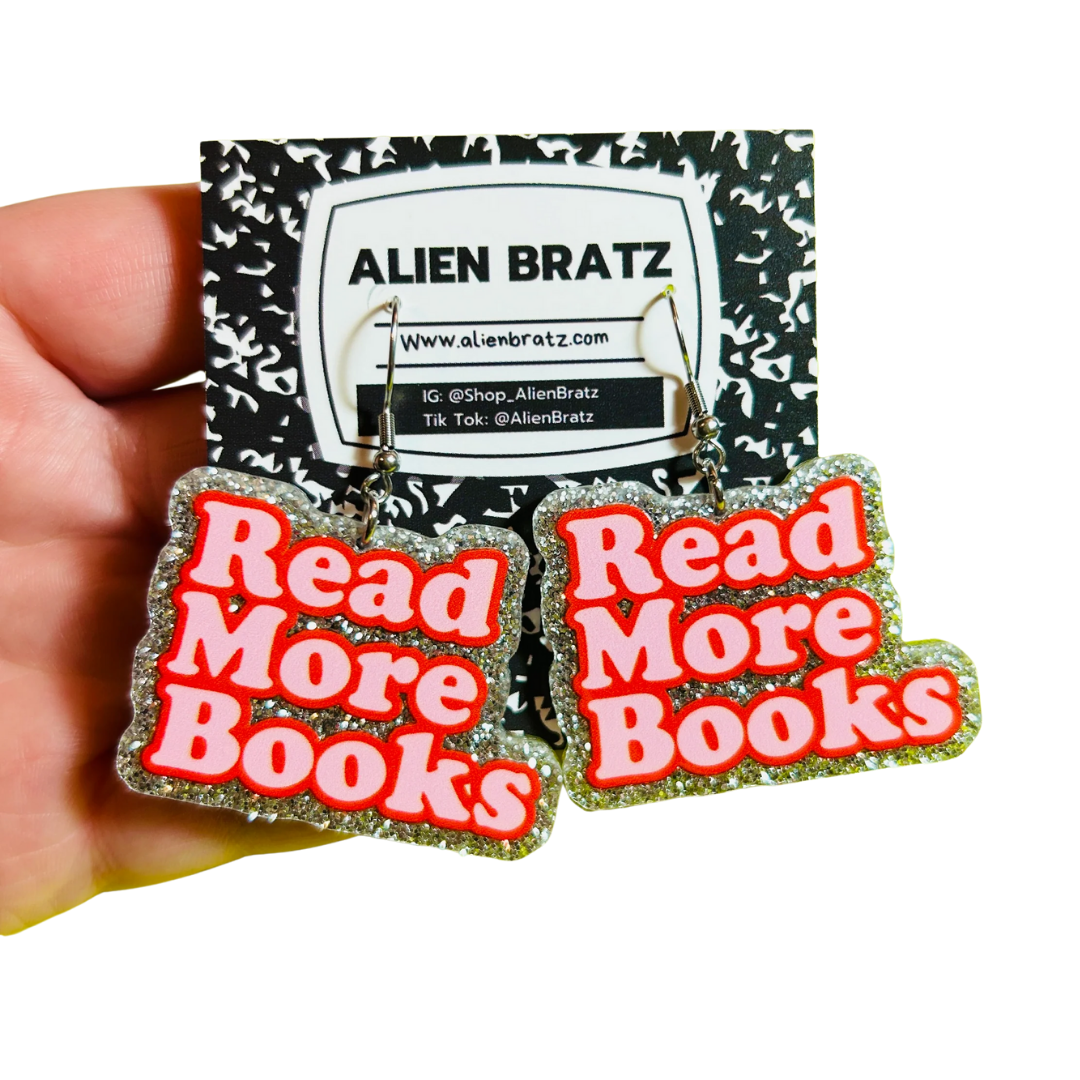 Read More Books Earrings (sparkles)