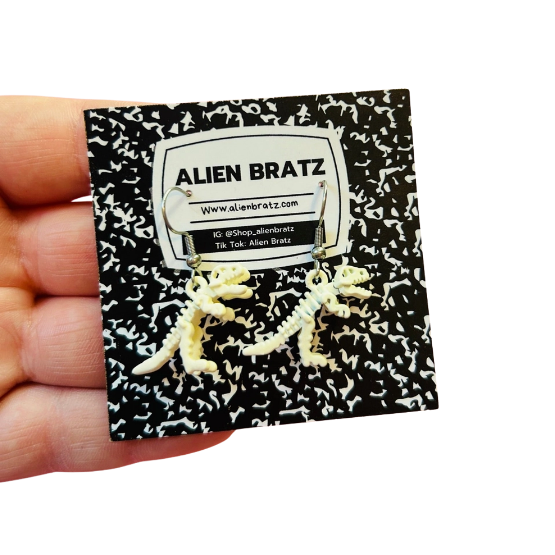 Cute Skeleton Dinosaur Earrings