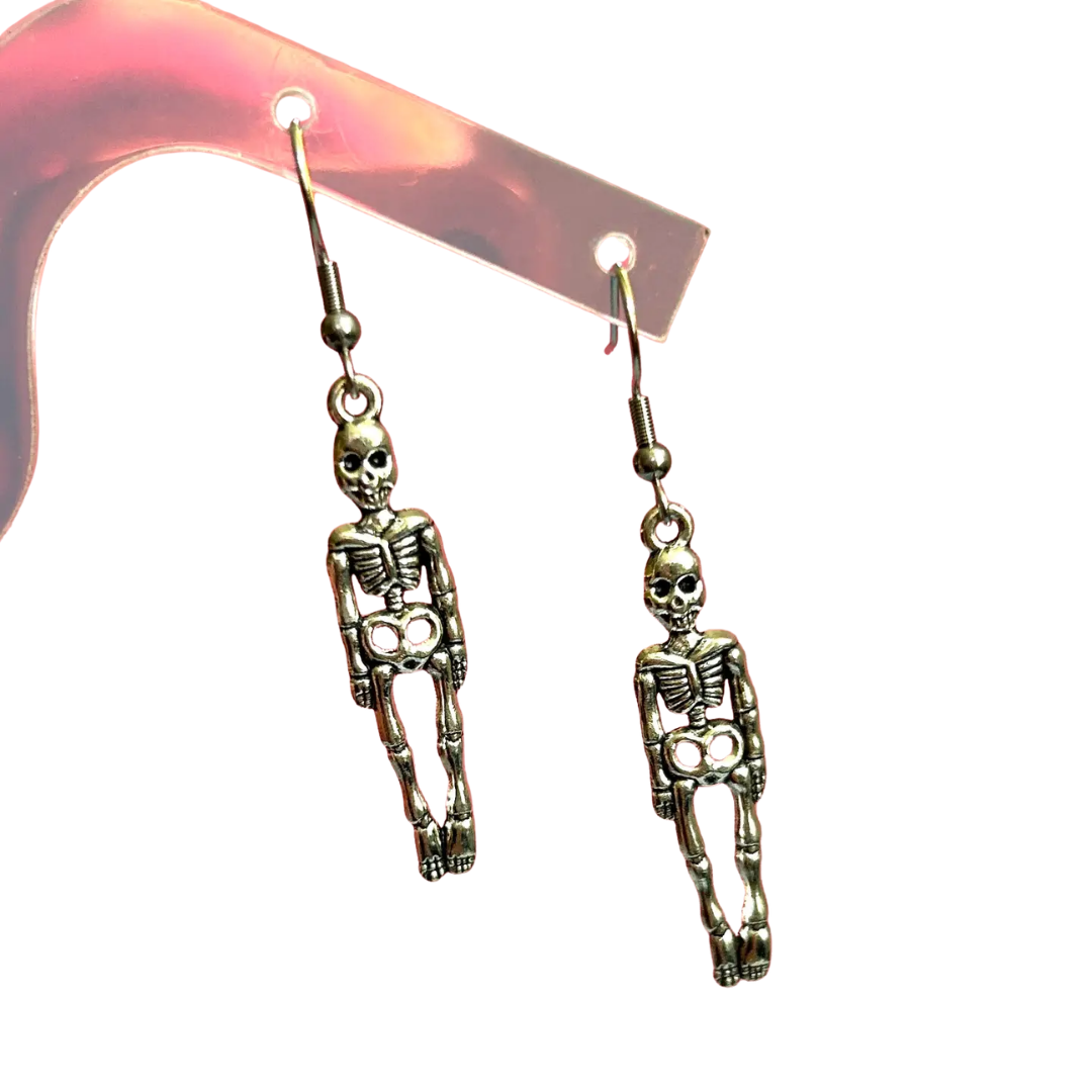 Silver Skeleton Earrings