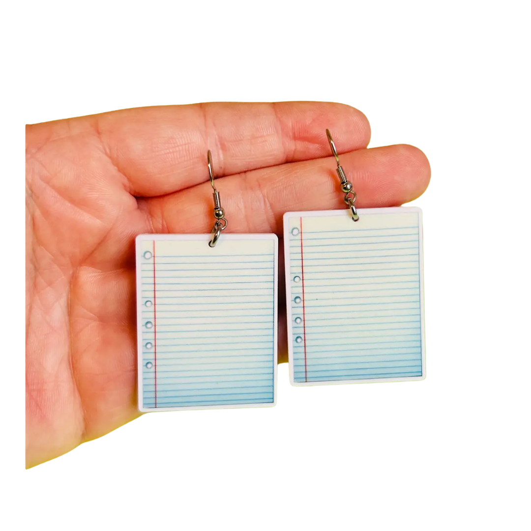 Notebook Earrings