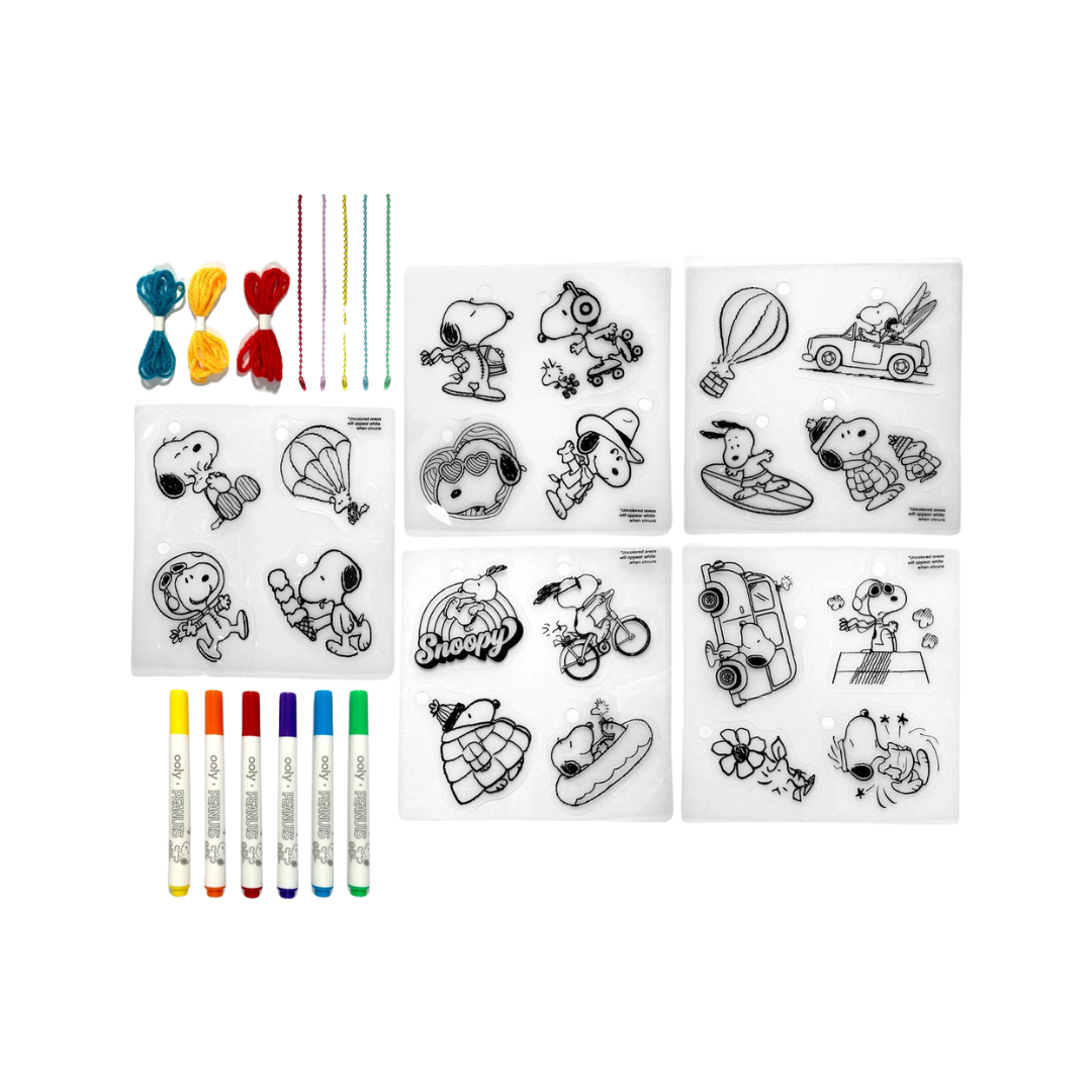 OOLY X Peanuts: D.I.Y. Shrink Art Kit & 6 Mini Paint Markers