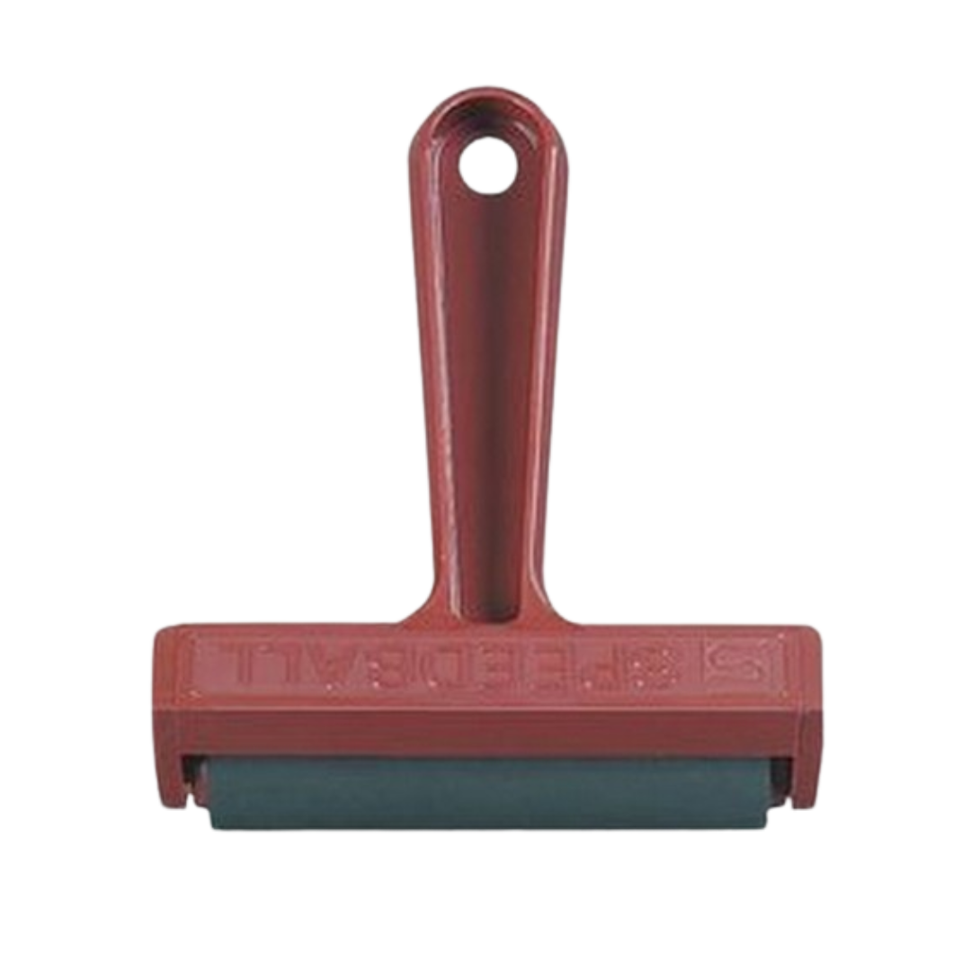 Hard Rubber Pop-In Brayer – 4" (Plastic Frame)