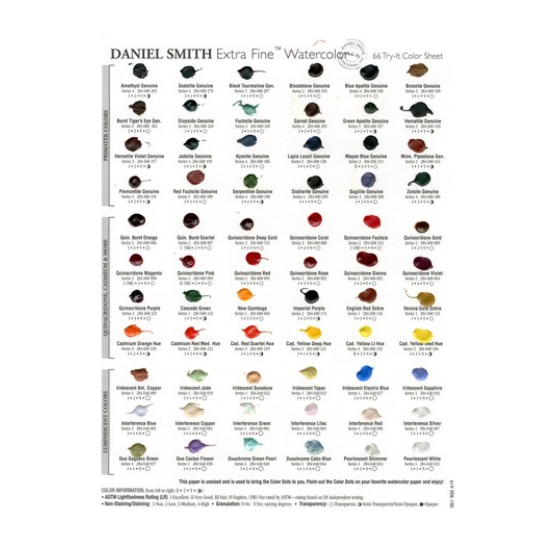 Daniel Smith Watercolor 66 Color Dot Card