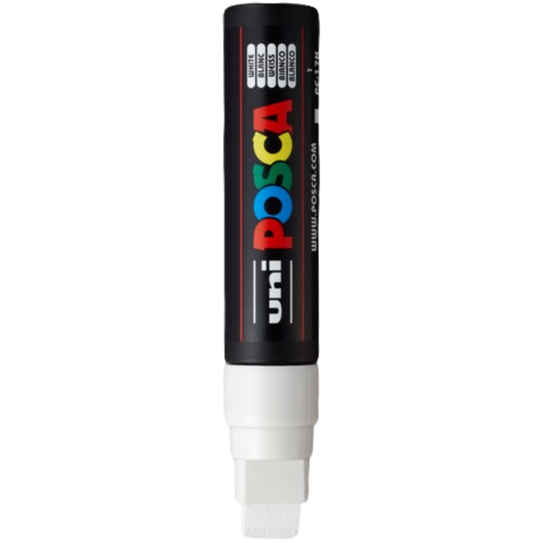 POSCA PC-17K Acrylic Paint Marker – Extra-Broad Chisel Tip - White