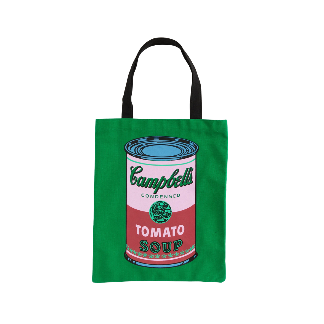 Warhol Soup Can Canvas Tote Bag — Green