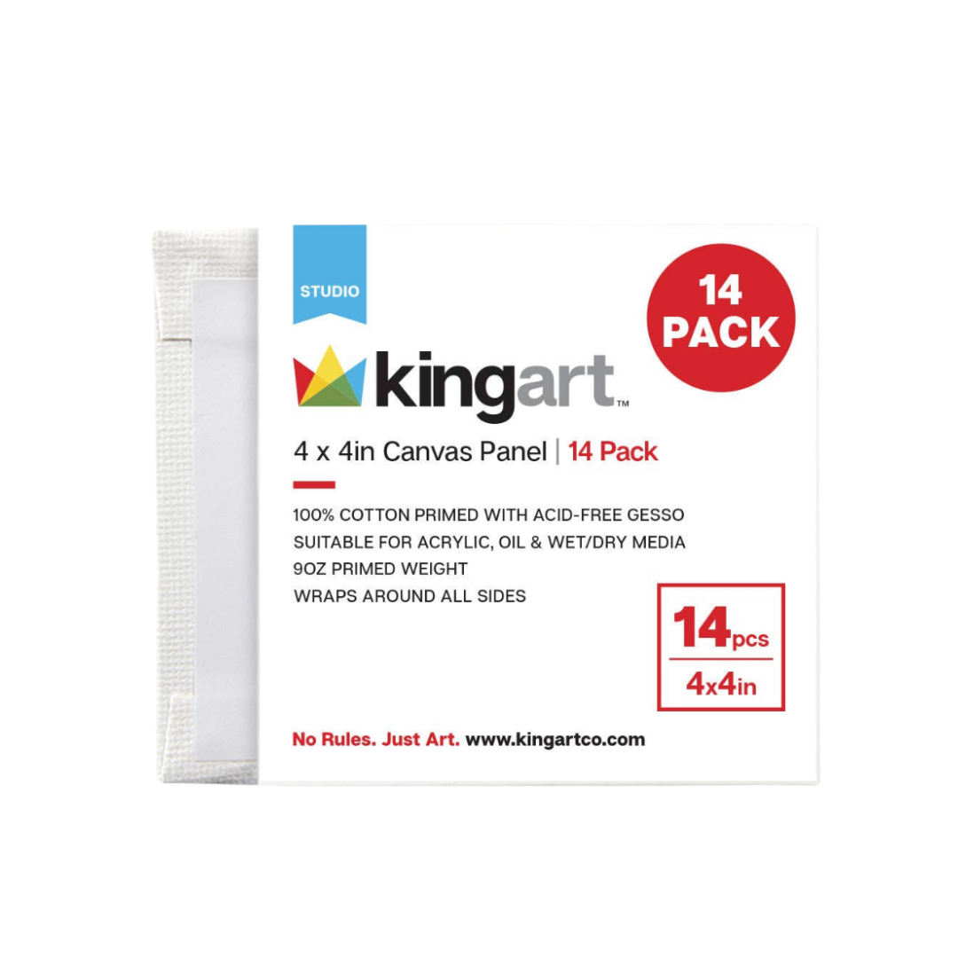 KINGART Canvas Panels 4x4 14 pc