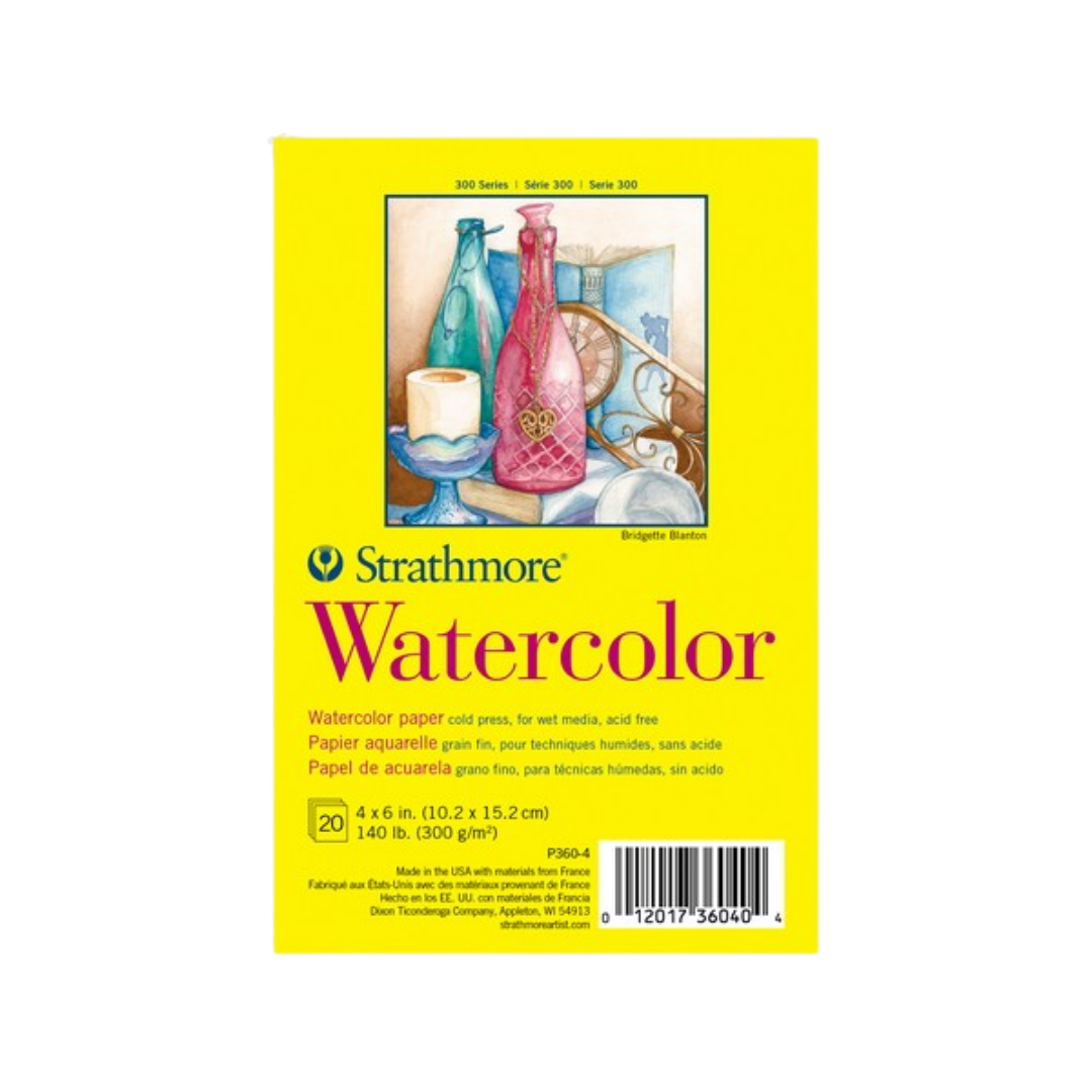 Strathmore Watercolor Cold Press Tape Pad — 140 lb, 4" × 6" (20 Sheets)