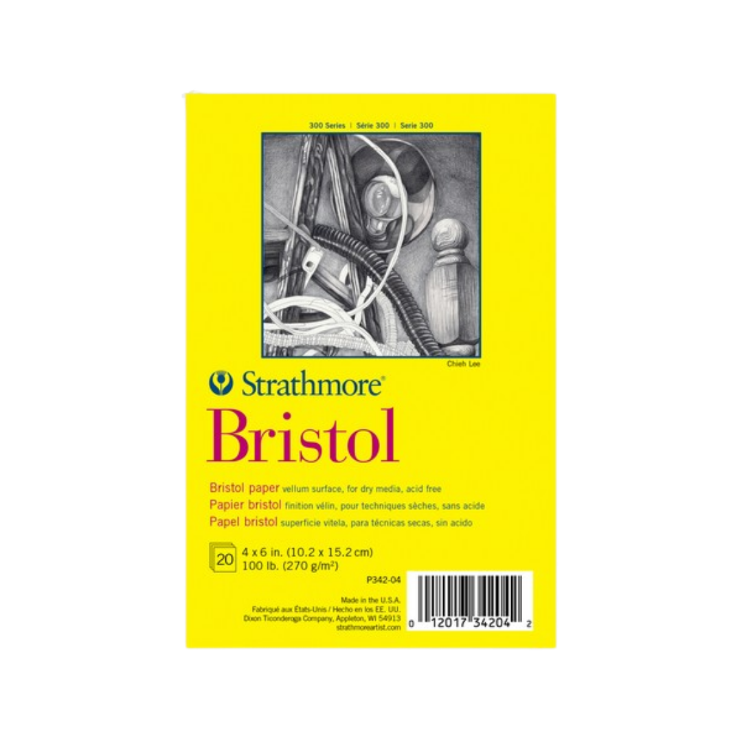 Strathmore Bristol Vellum Tape Top Pad — 100 lb, 4" × 6" (20 Sheets)