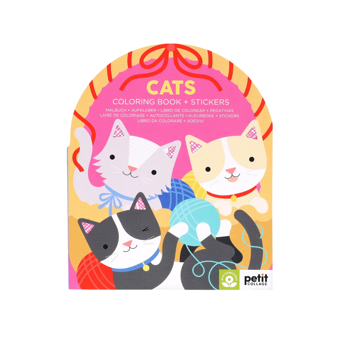 Cats Coloring Book + Stickers