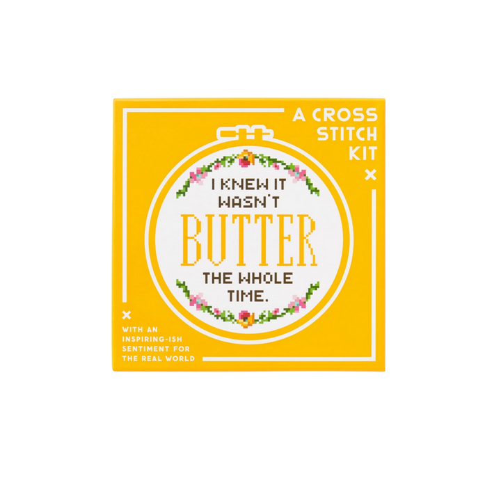 Brass Monkey I Knew It Wasn't Butter Cross Stitch Kit