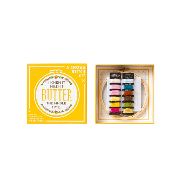 Brass Monkey I Knew It Wasn't Butter Cross Stitch Kit