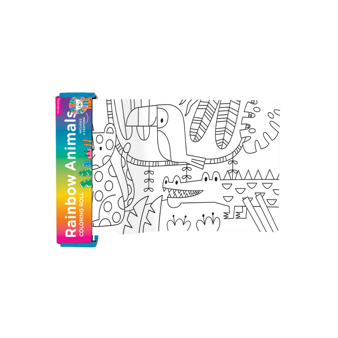 Rainbow Animals Mini Coloring Roll