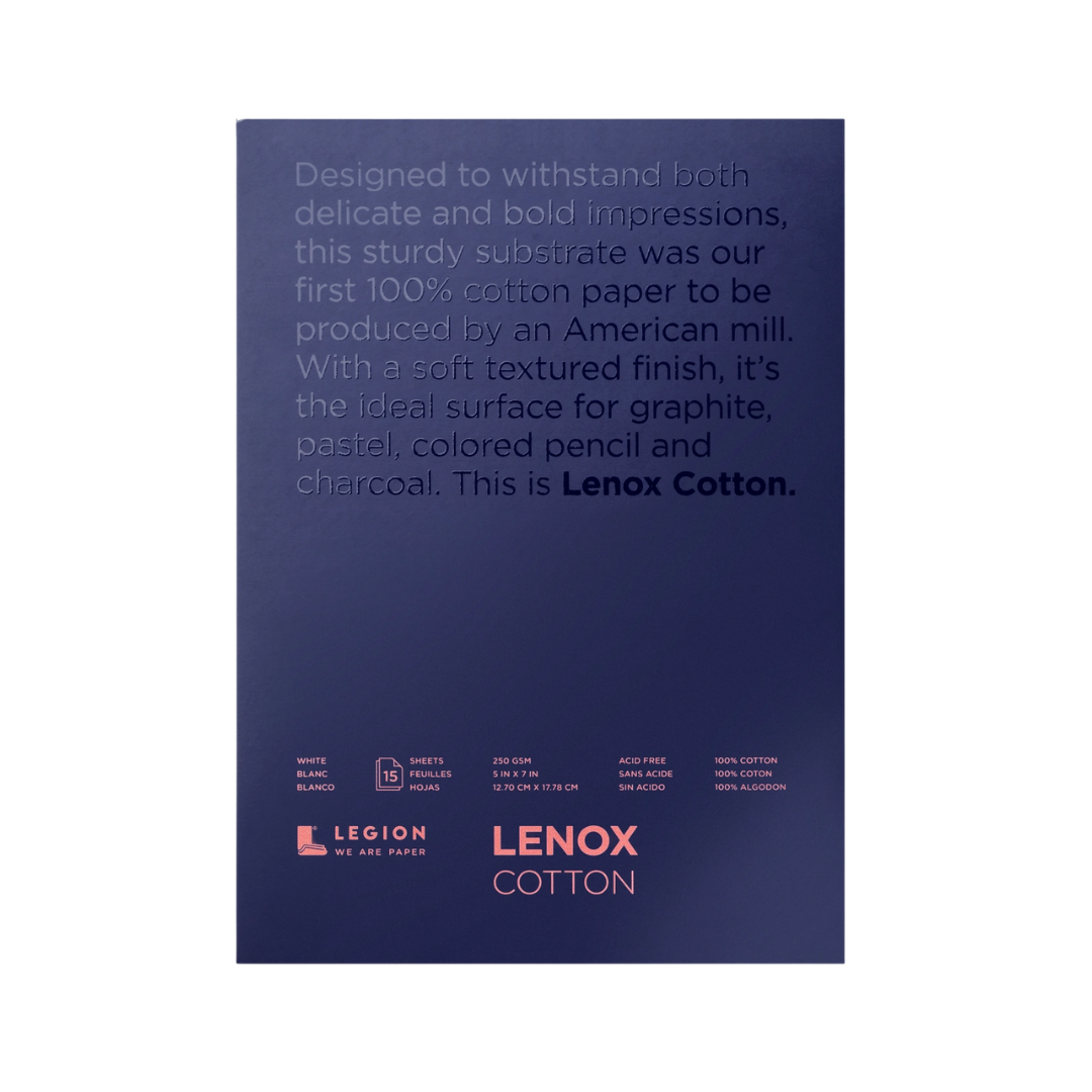 Legion Paper Lenox Cotton Pad — Mixed Media & Drawing Paper (5″ × 7″)