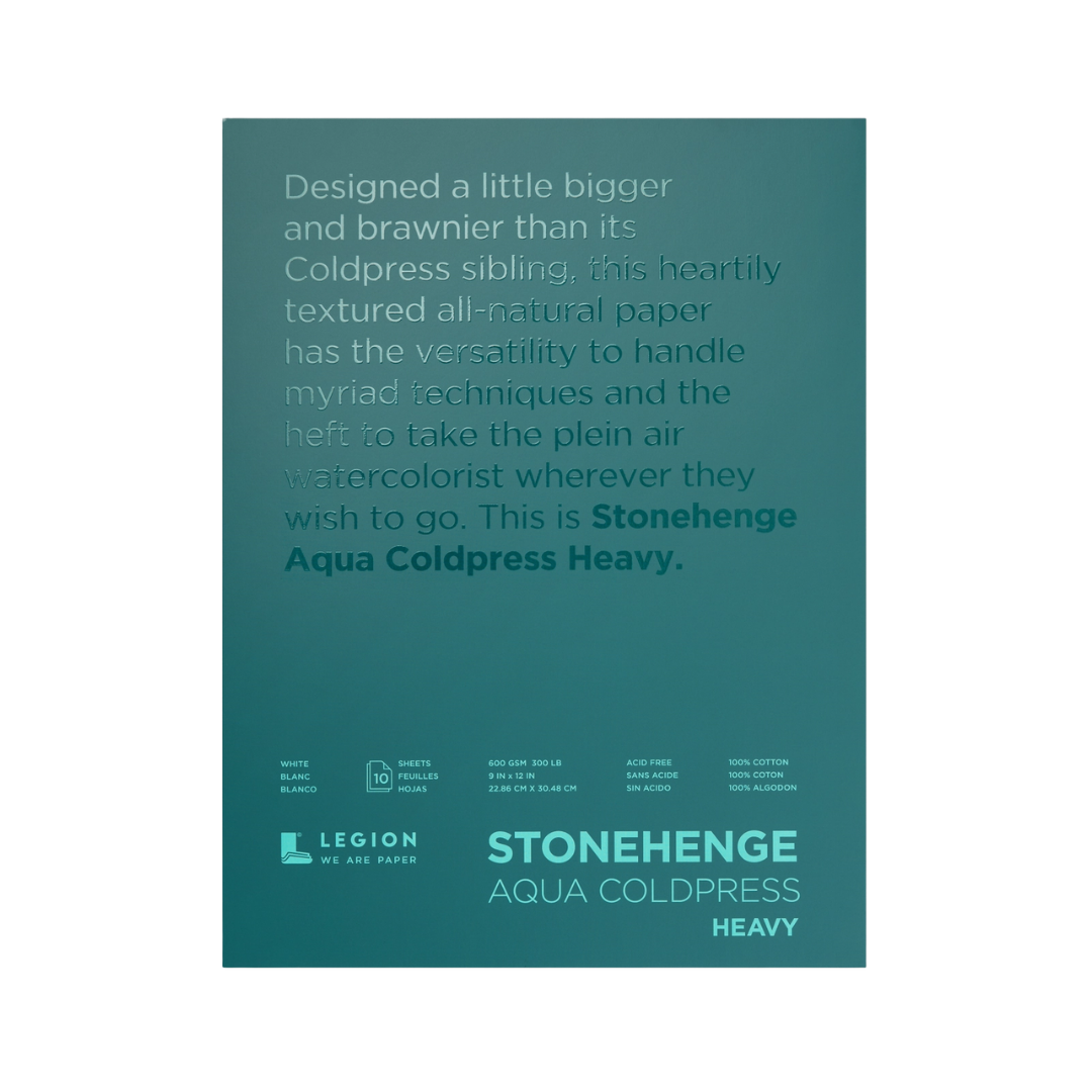 Stonehenge Aqua Heavy Block — Thick Textured Watercolor Paper (9″ × 12″)