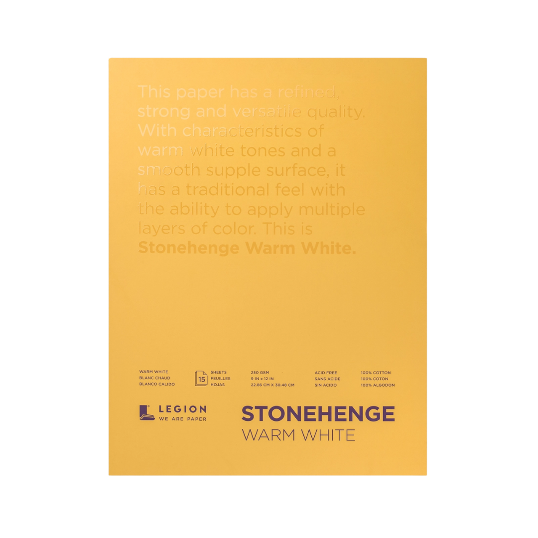 Stonehenge Warm White Cotton Pad — For Drawing, Pastel & Ink (9″ × 12″)
