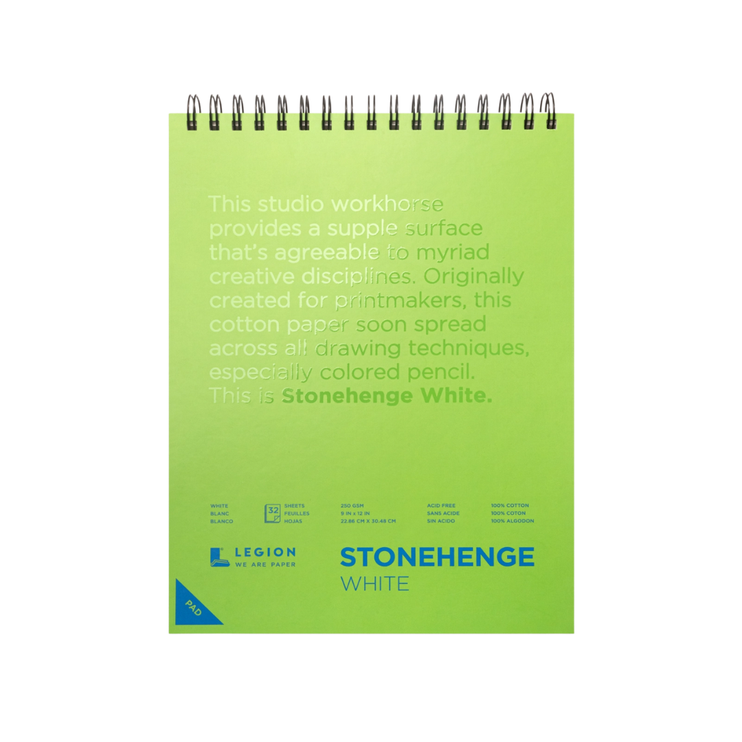 Stonehenge White Spiral Pad — Journaling, Drawing & Sketching (9″ × 12″)