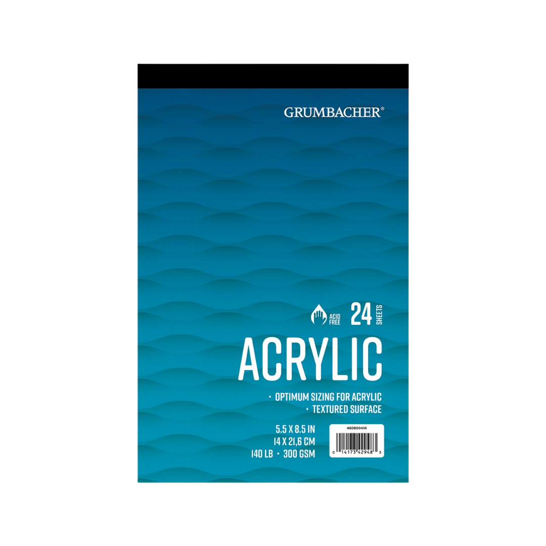 Grumbacher Acrylic Pad — 5.5″ × 8.5″ (Tape-Bound)