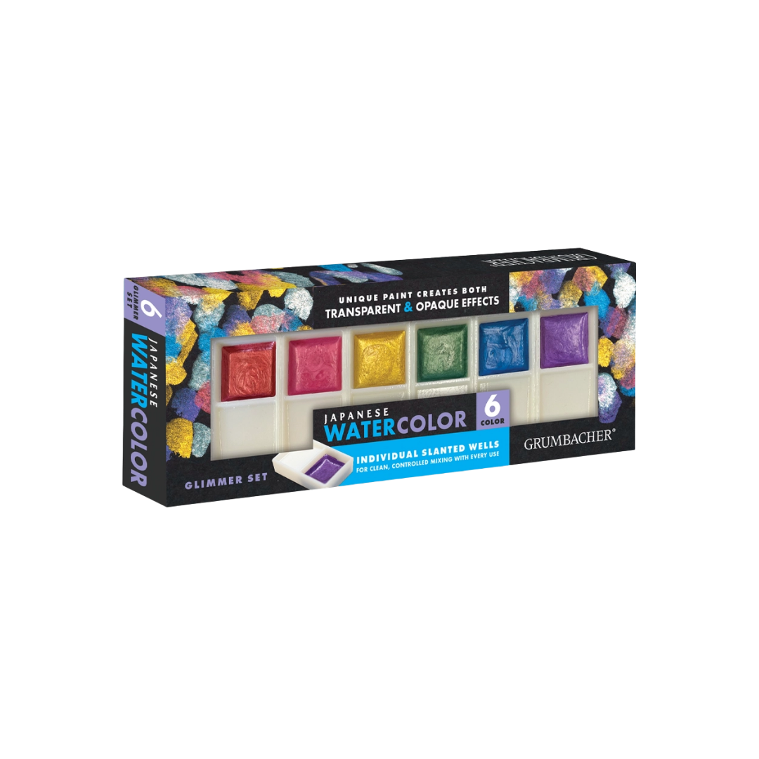 Grumbacher Japanese Watercolor Set — 6-Piece Glimmer Set