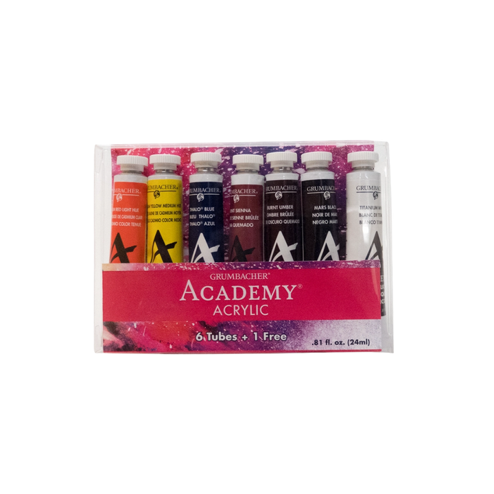 Grumbacher® Academy® Acrylic 7-Piece Bonus Set — 24 ml