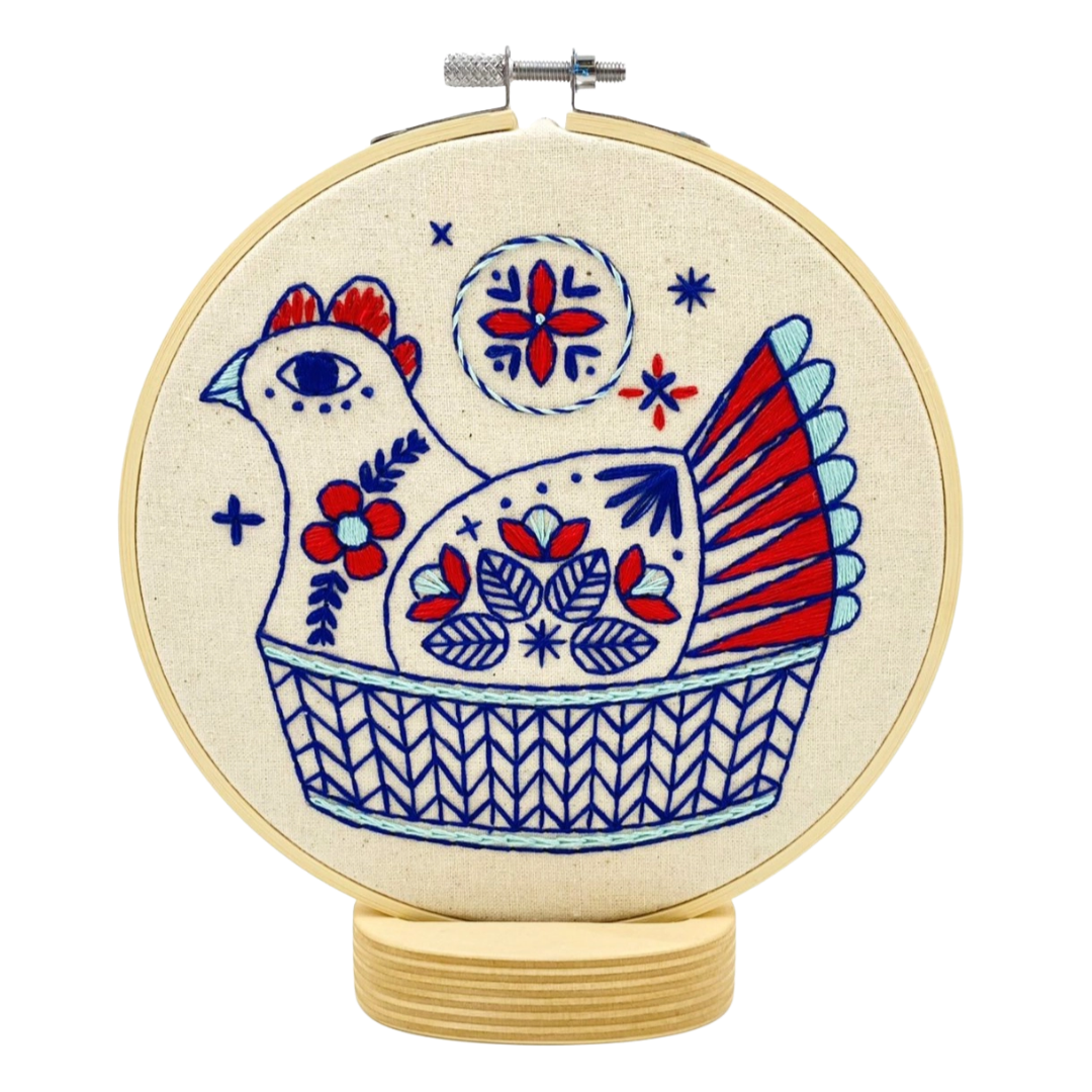 French Hen Embroidery Kit