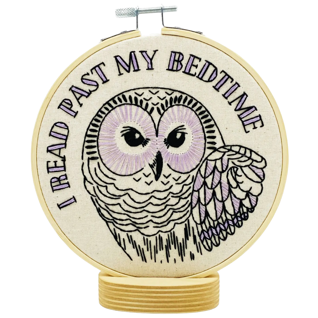 I Read Past My Bedtime Embroidery Kit