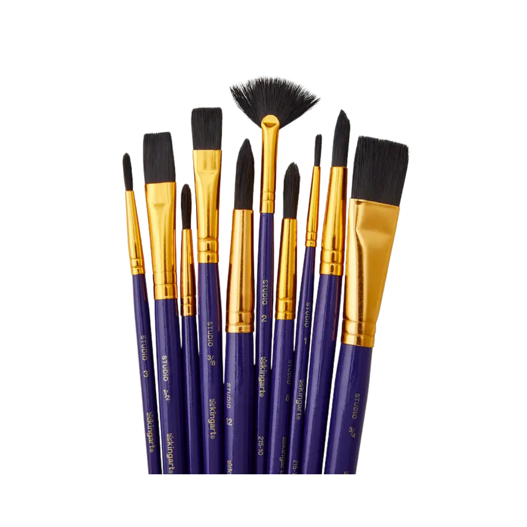 Studio Black Nylon Brush Set - 10 Pieces