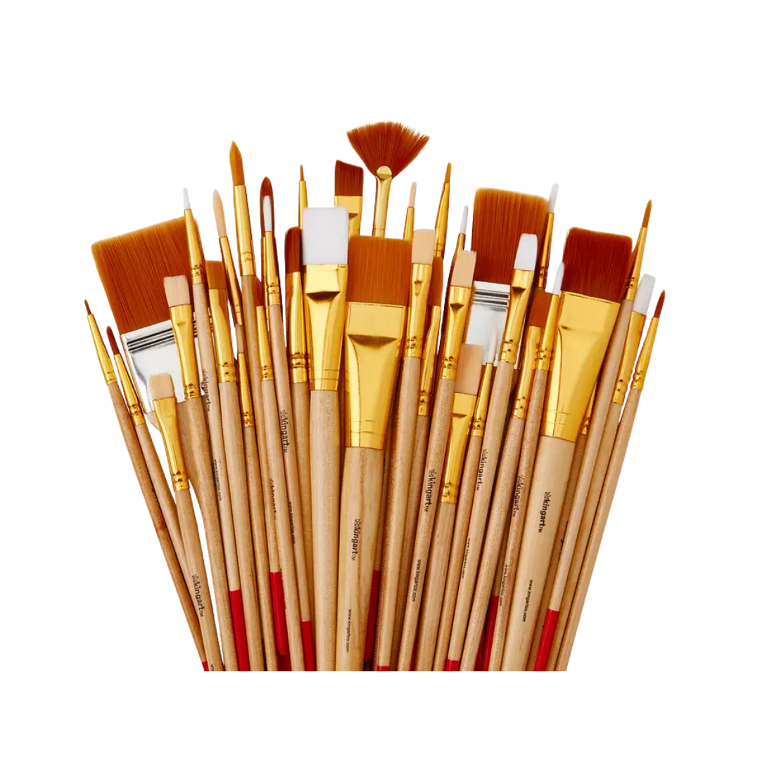 Studio Golden & White Nylon Brush Set - 50 Pieces