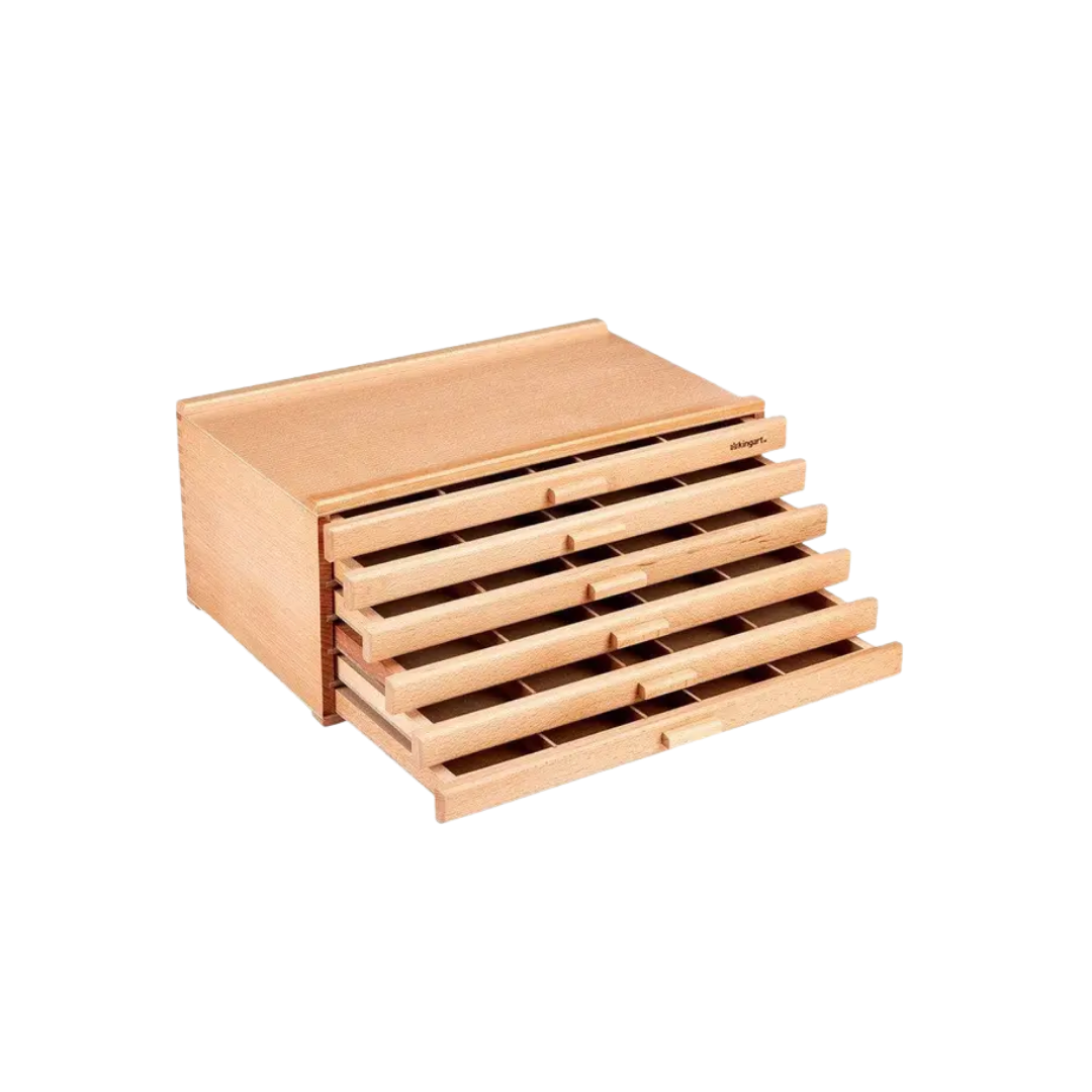 Wood 6-Drawer Storage Box