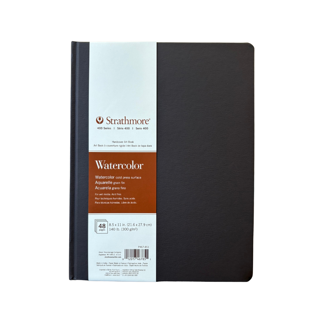 Strathmore BK 400 Watercolor Pad – 8.5″×11″ Hard Cover (24 Sheets)