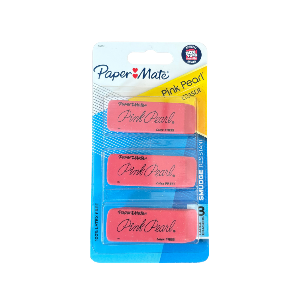 Pink Pearl Erasers — 3 Pack