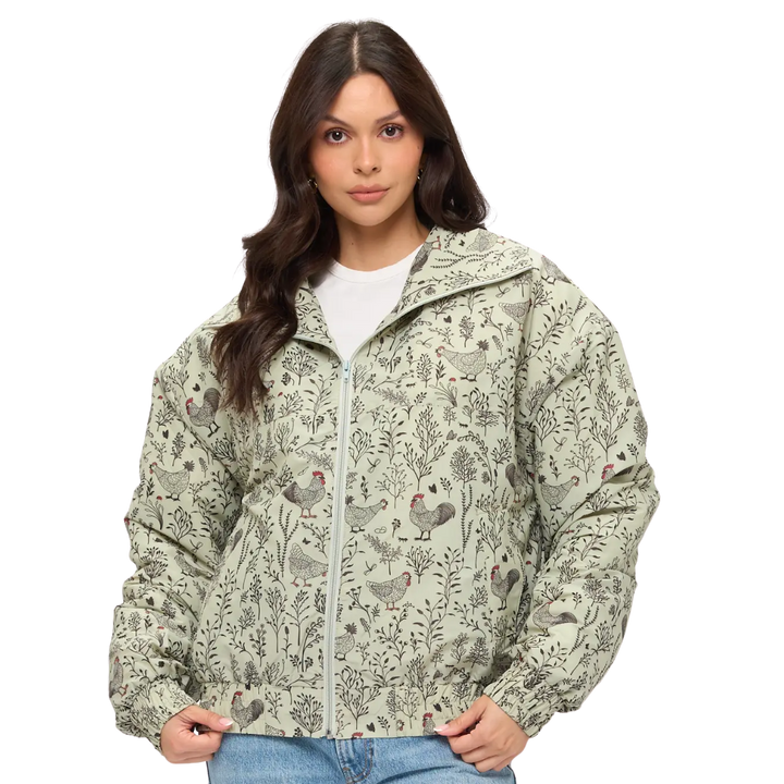 Rooster Floral Print Jacket