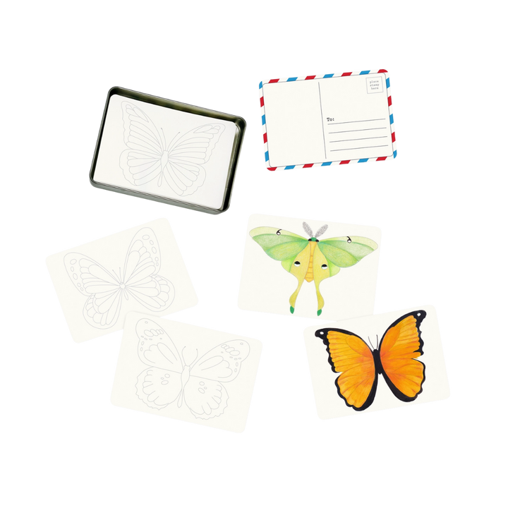 Coloring Postcards – 6 Butterfly & Moth Designs (30 Cards)