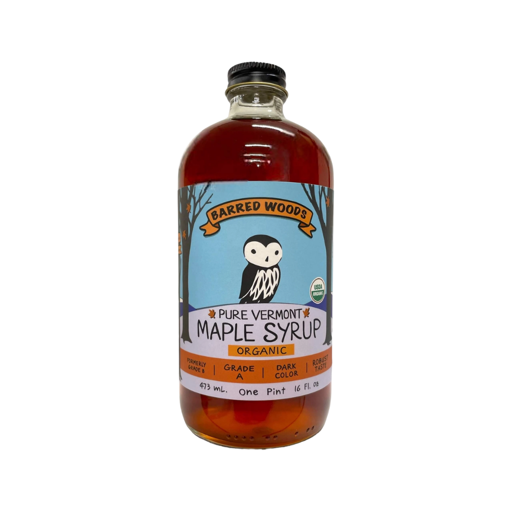 Glass Bottle of Pure Vermont Organic Maple Syrup - One Pint