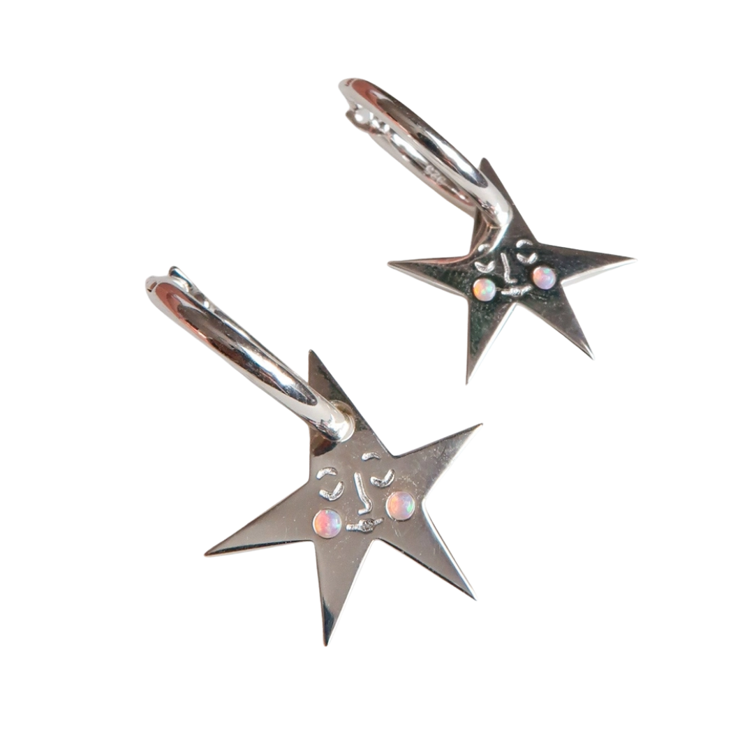 You Make Me Blush Star Hoop Earrings