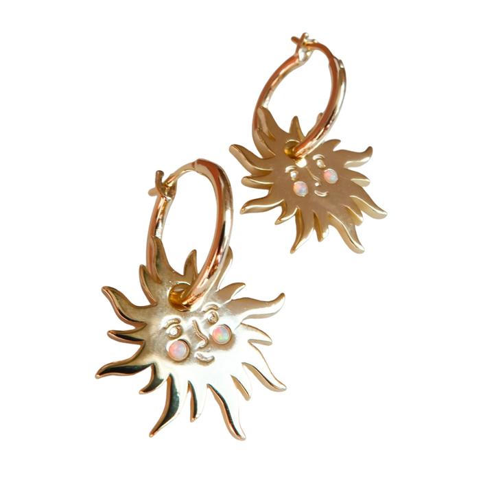 You are My Sunshine Sun Hoop Earrings