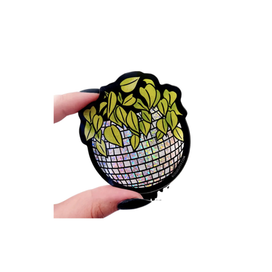 Disco Ball Planter Glitter Sticker