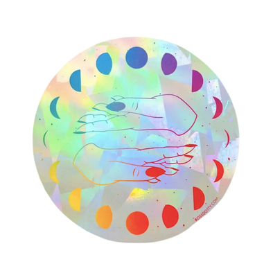 Moon Phases Rainbow Suncatcher Sticker
