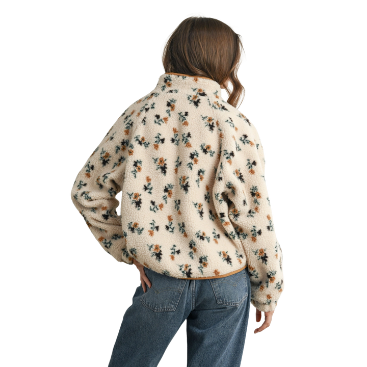 Floral Print Fluffy Fleece Jacket