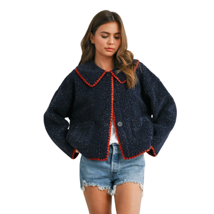 Buttoned Fleece Puffer Jacket