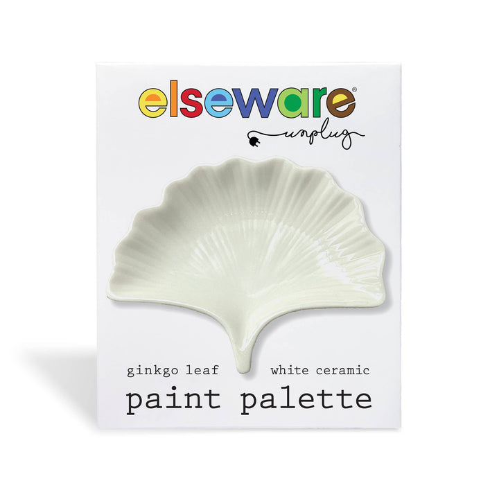 Ginkgo Leaf White Ceramic Paint Palette