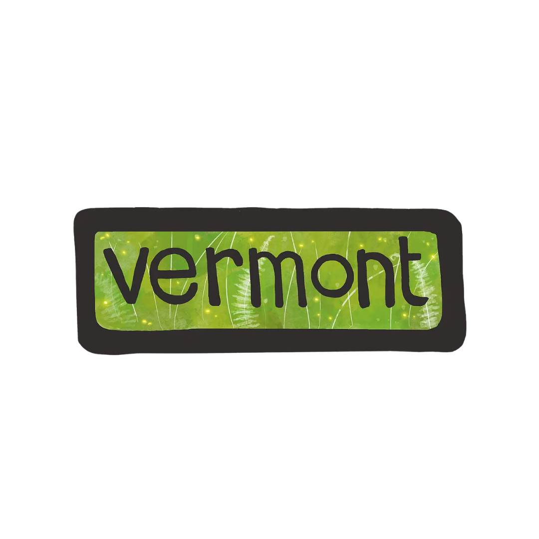 Vermont Sticker - Green Ferns
