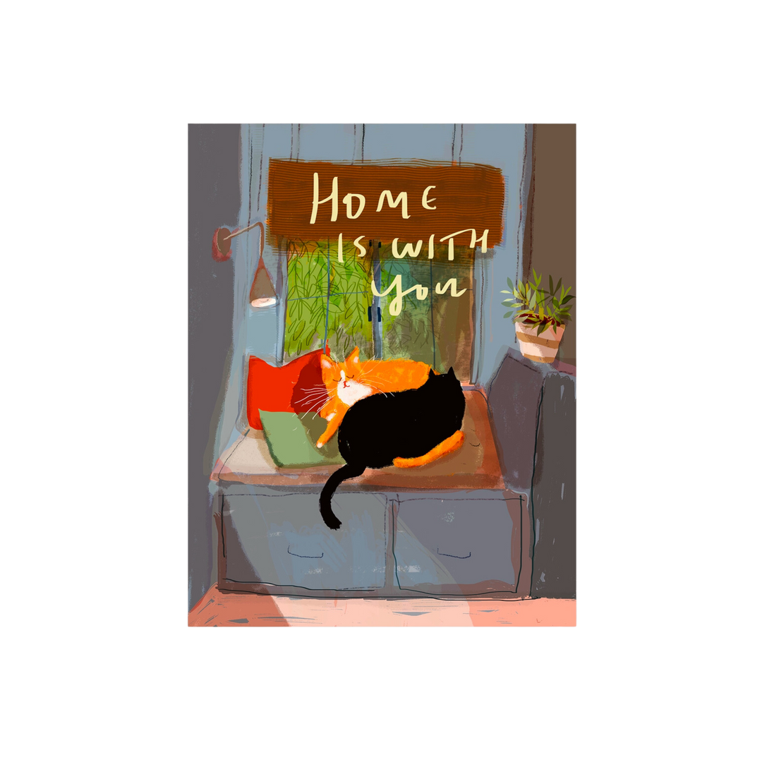 Home Is With You Cat Card