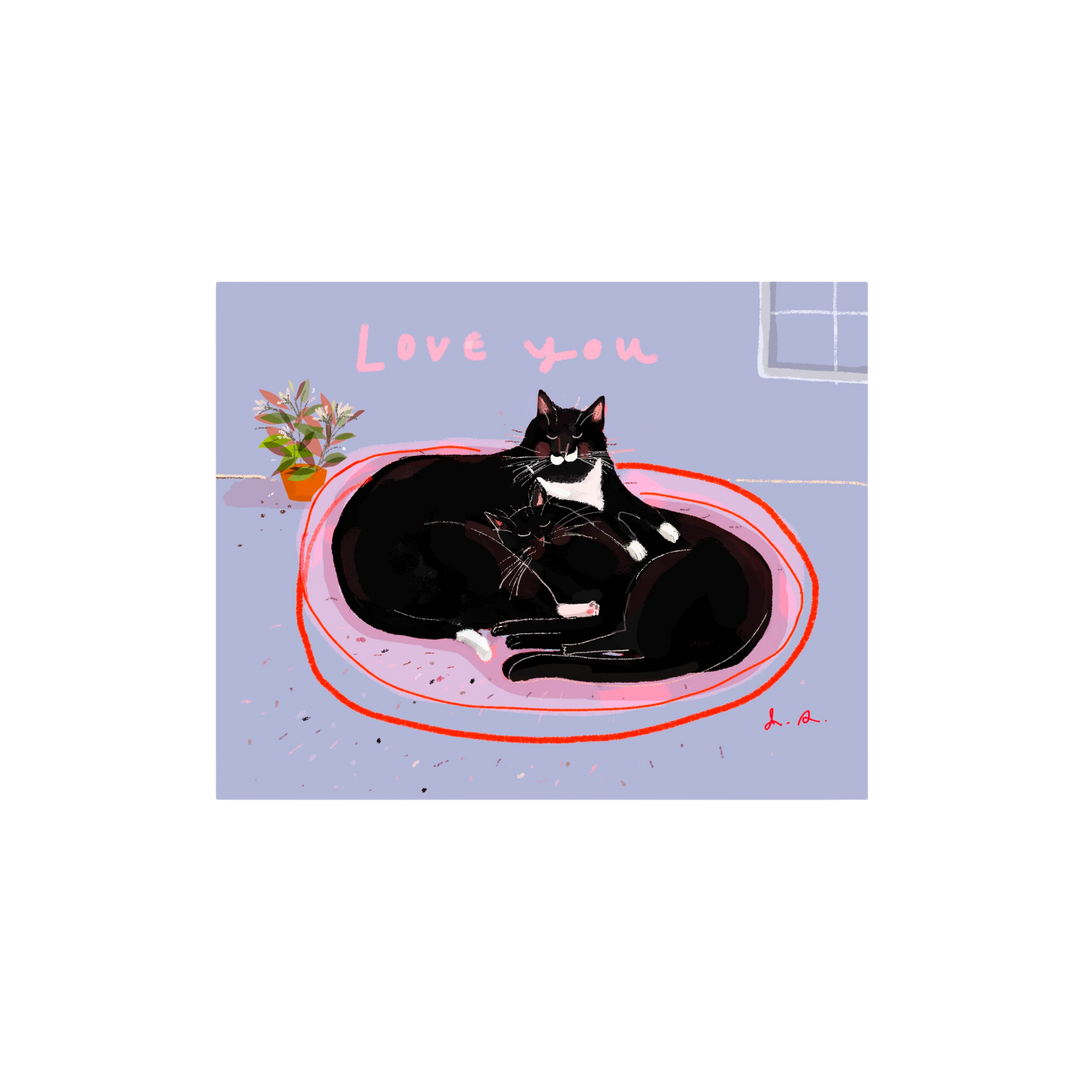 Cozy Cat Pile Love You Card